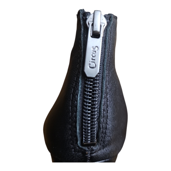 SAM EDELMAN CIRCUS Kensley Boots High Heel Black Leather Purple Size 9 - Picture 7 of 9